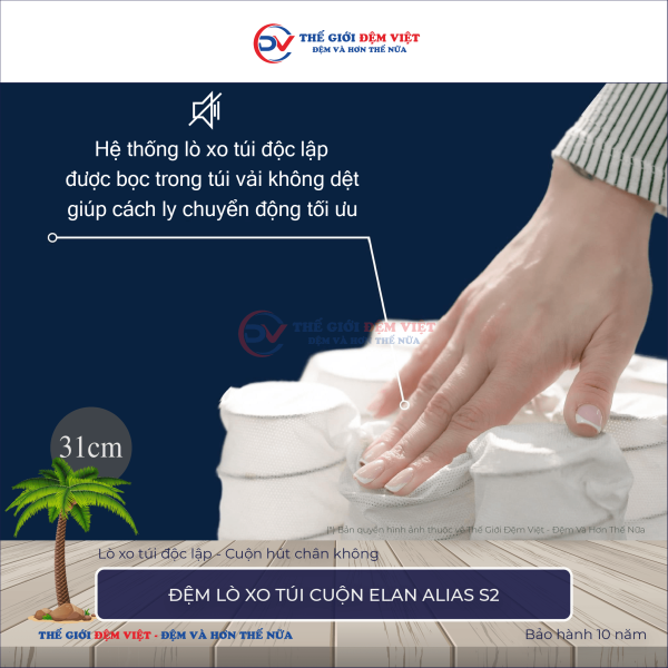 Đệm lò xo túi cuộn Elan Alias S2